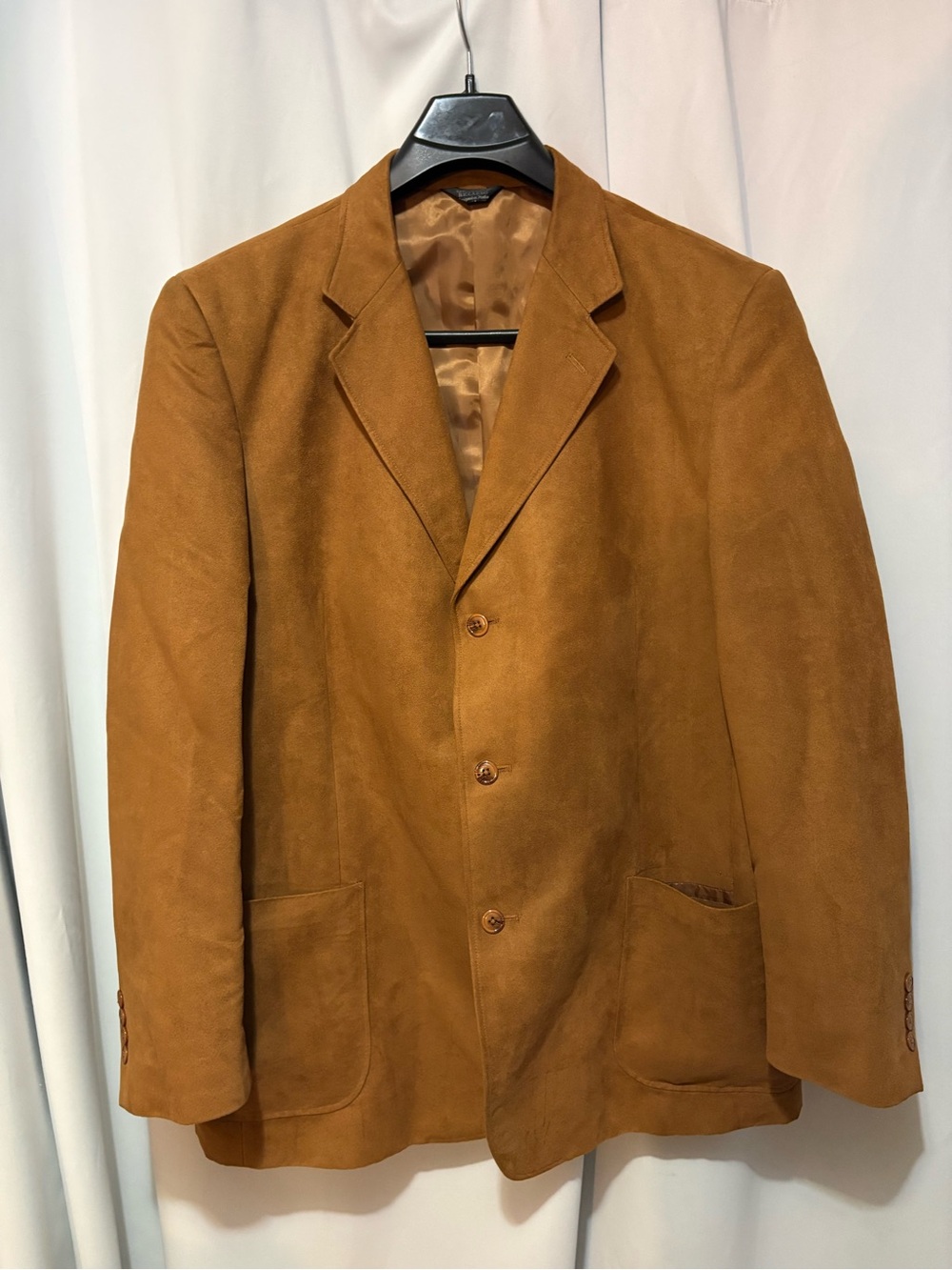 Men's Brown Suede Sport Coat - Classic Three-Button Blazer